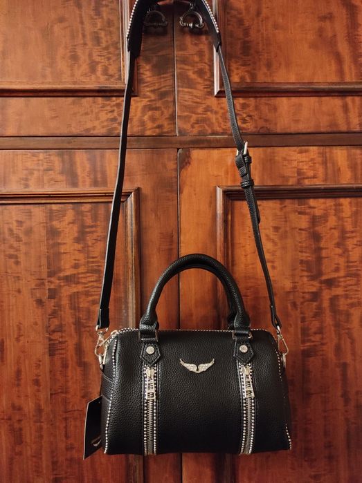 Сумка Zadig & Voltaire black rock черная кожаная кроссбоди