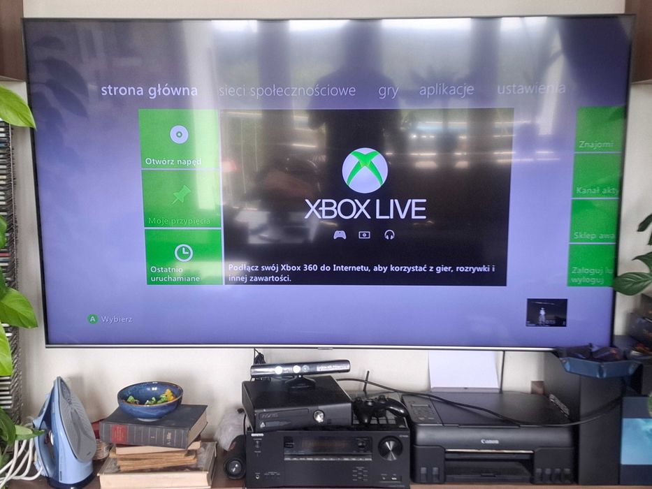 Konsola Xbox 360S z sensorem Kinect i Padem + 5 gier
