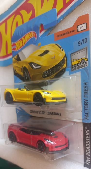 Conjunto 2 corvette c7 z06 convertible hot wheels