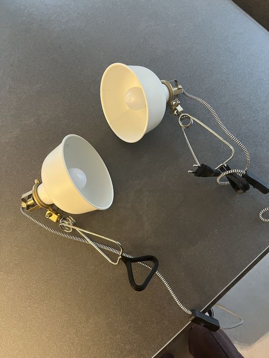 Ikea 2 Reflektory z klamrą, ścienne, kremowe