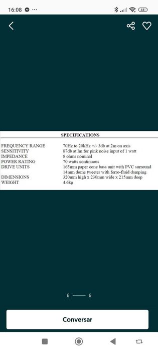 Colunas monitor JPW 70watts