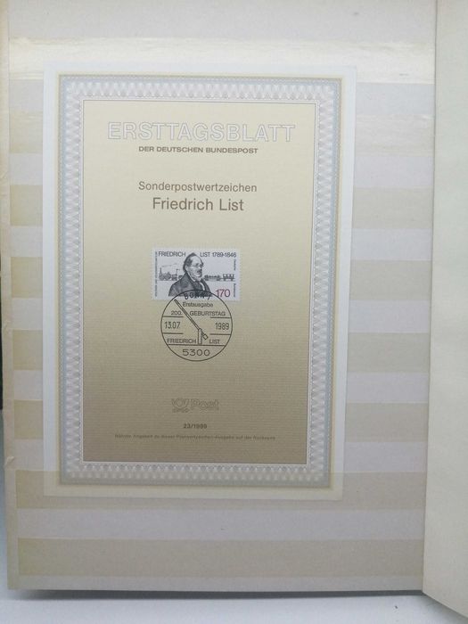 Znaczek Friedrich List Niemcy 1789 rok