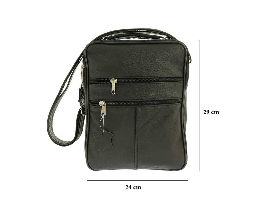 Torba męska skórzana listonoszka czarna skóra naturalna PL Producent