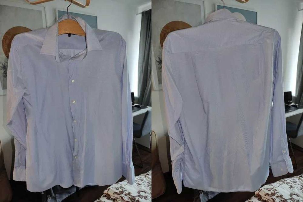 Koszula Mex MEN rozmiar 39/40 M rozpinana z kołnierzykiem niebieska.