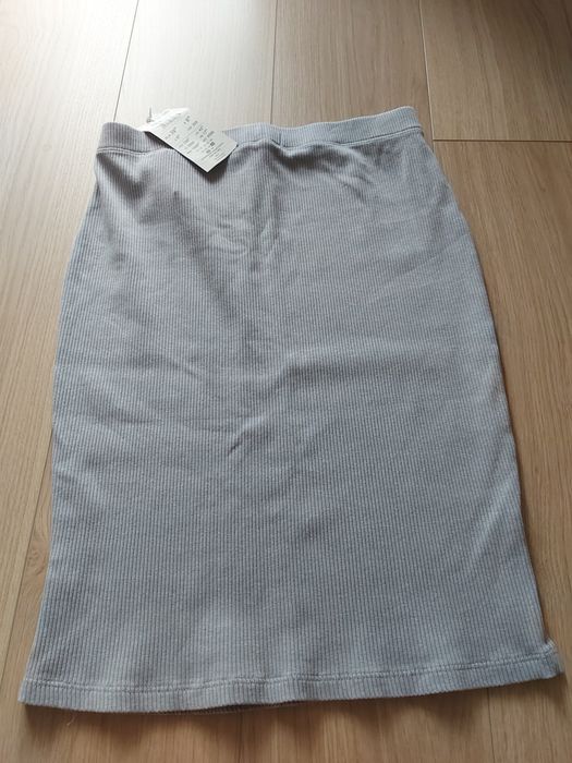 Spódnica prążek 164 xs szara nowa
