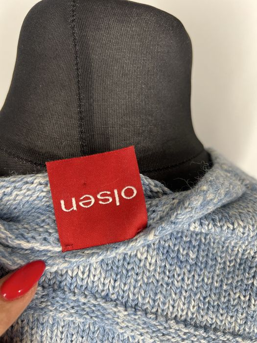Sweter damski niebueski Olsen welna merino
