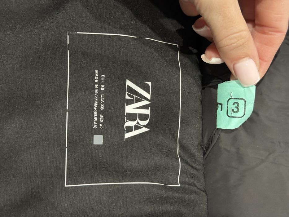Пуховик натуральний zara xs овер,після хімчистки