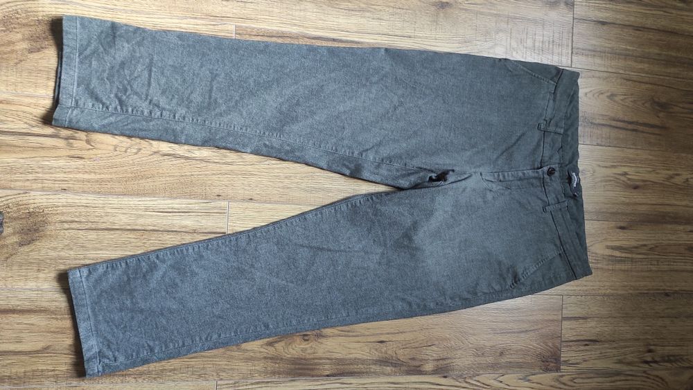 Spodnie męskie 33/30 ciemno szare bawełniana