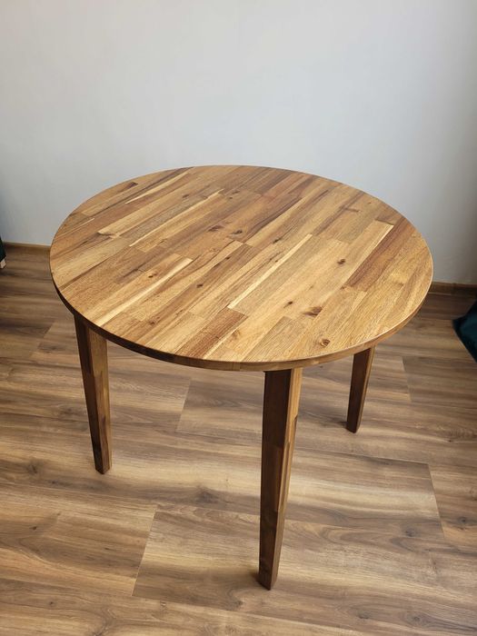 Zmontowany stolik piękny okrągły stół IKEA NACKANÄS z dostawą do domu