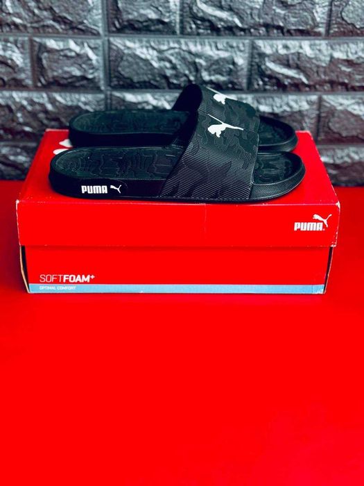 Новая колекция! Шлепанцы Puma мужские Camouflage Black пляжные тапочки сланці Пума шльопанці Puma Шлепки Пума резиновые топочки Пума черные шлепки