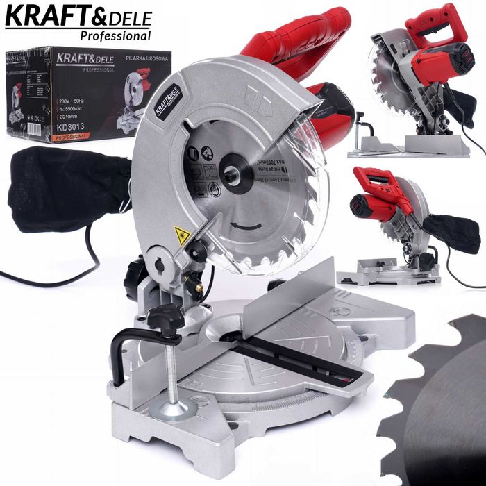 KRAFT&DELE Piła Ukosowa Ukośnica Pilarka Drewna Ukośna 2200w Laser +tarcza KD3013