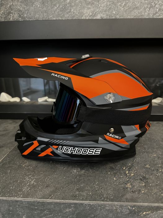 Кроссовый мото шлем эндуро шолом с очками мотоциклетный шлем