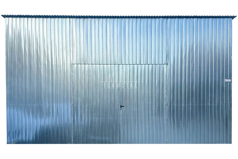 Garaż blaszany Hala 7x8m Brama dwuskrzydłowa Ocynk Dach spad  TS853