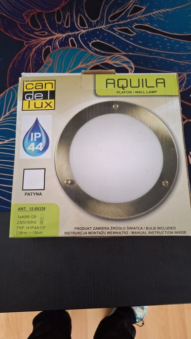 Plafon łazienkowy IP44 AQUILA 18cm platyna