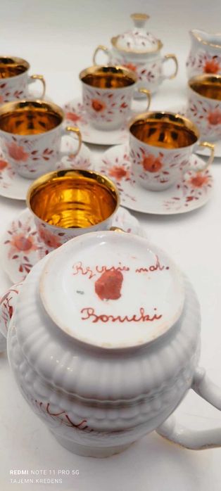 Serwis kawowy Macedonia Włocławek ręcznie malowany Borucki