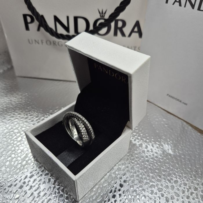 Anel Pandora Timeless Pavé Crossover Dual