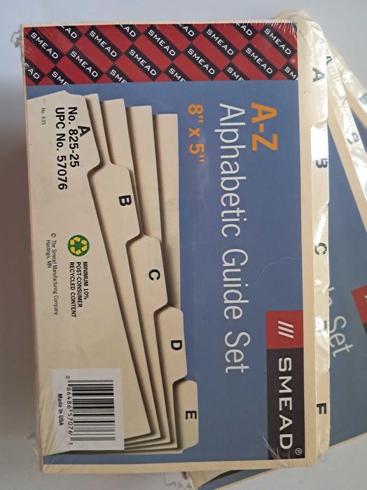 Przekładki alfabetyczna A5 - made in USA