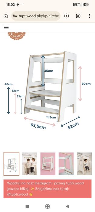 Kitchen helper duble dla rodzeństwa Tupi Wood