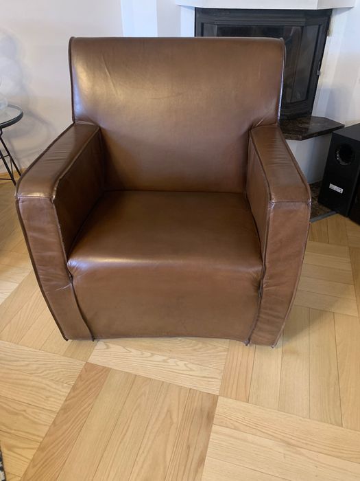 Fotel skórzany na kółkach firmy Goossens