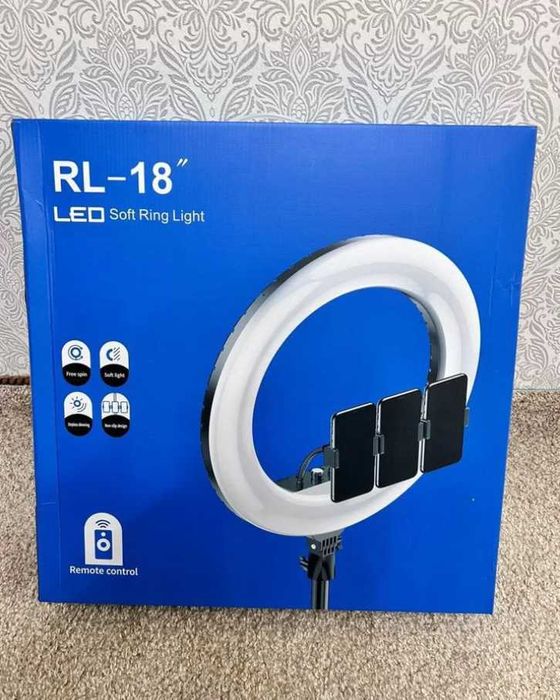 Кольцевая лампа LED RL-18 на 45 см + полная комплектация