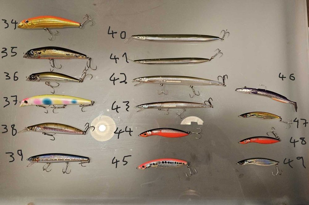 Amostras de Spinning – Vários modelos (Shimano, Daiwa, Duo, etc.)