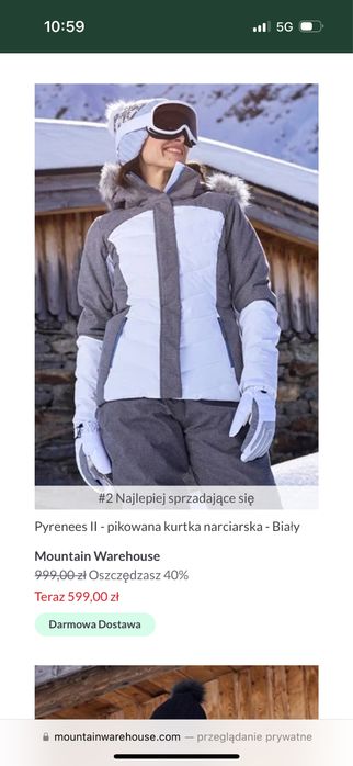 Kurtka narciarska damska Mountain Warehouse rozm.S