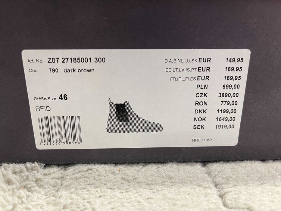 botki męskie sztyblety skórzane gant 46