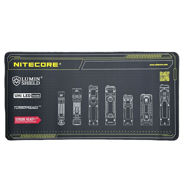 Килимок для миші Nitecore (590х300 мм), ліхтарі EDC, сірий