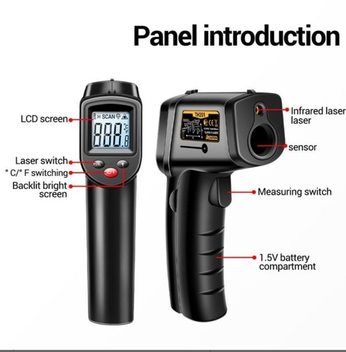 Пірометр безконтактний Aneng TH201. Щуп кулінарний ТР101. Ваги кухонні