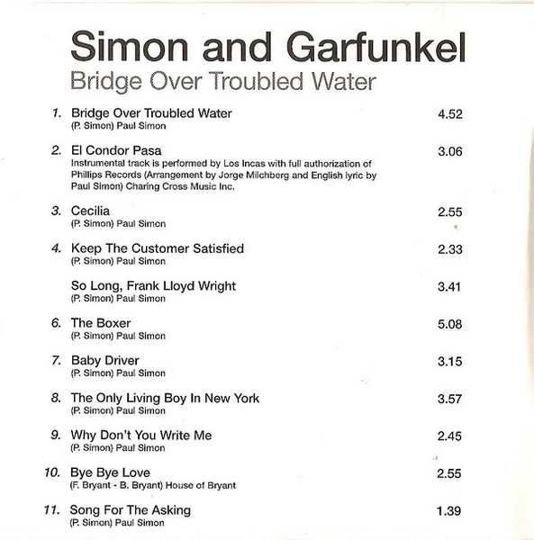 Simon & Garfunkel - Bridge over trouble water
CD como novo -