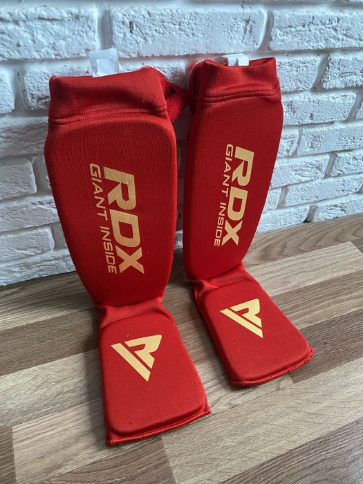Захист гомілки та стопи RDX Shin Instep Foam L Red/Gold Шингард