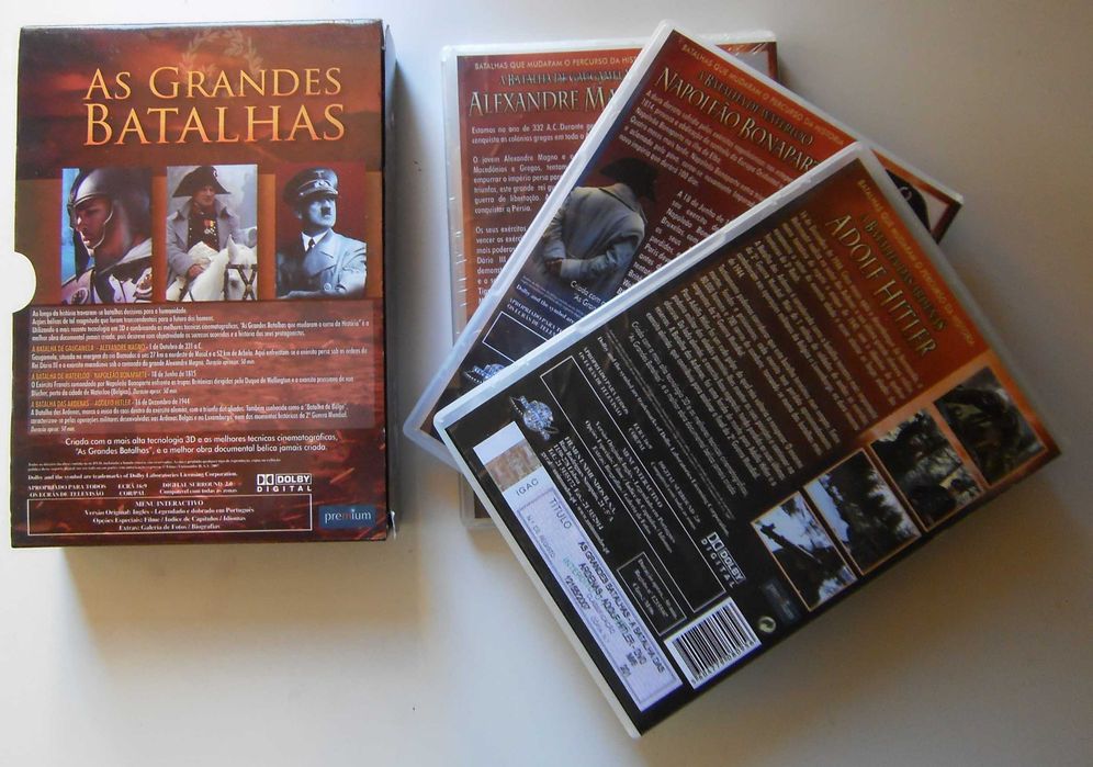 Pack 3 DVD-As Grandes Batalhas-Recreações Históricas-Português