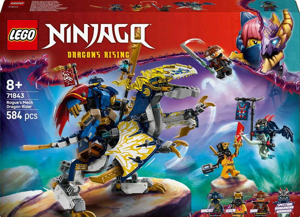 Nowe Klocki LEGO NINJAGO Mech smoczego jeźdźca Rogue’a 71843 - Sklep!
