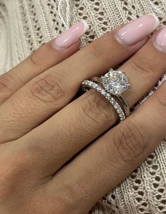 Классическое кольцо с муассанитом 3.00ct 9.00мм серебро 925