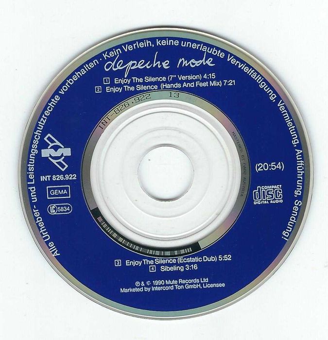 3'' Maxi CD Depeche Mode – Enjoy The Silence (1990) (Mute)