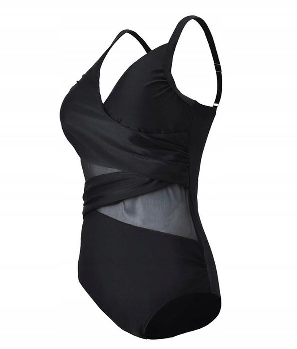 Wyszczuplający Czarny Strój Kąpielowy 3xl (s037)