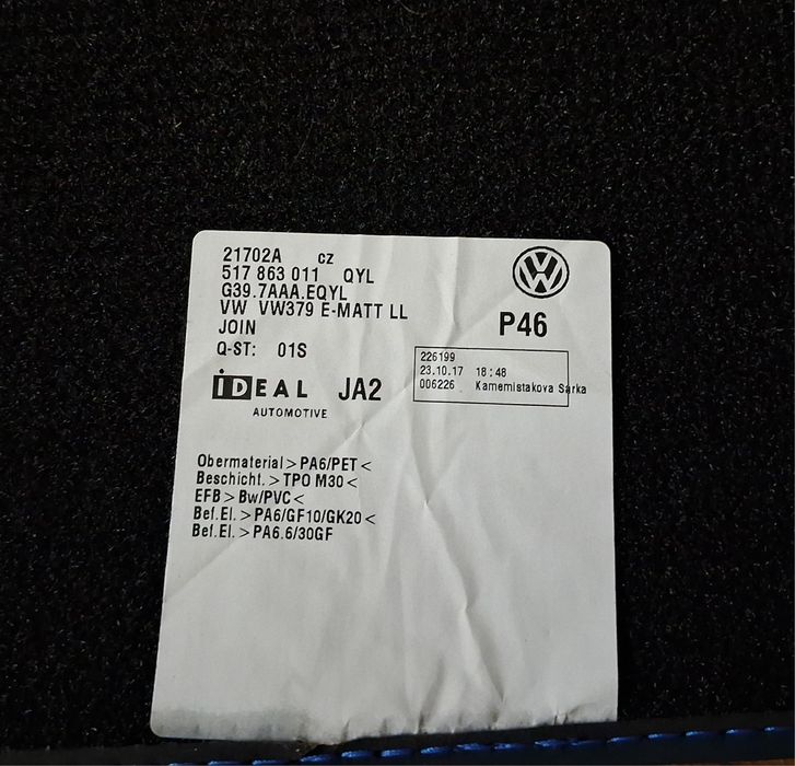 Dywaniki samochodowe VW Golf Sports Van