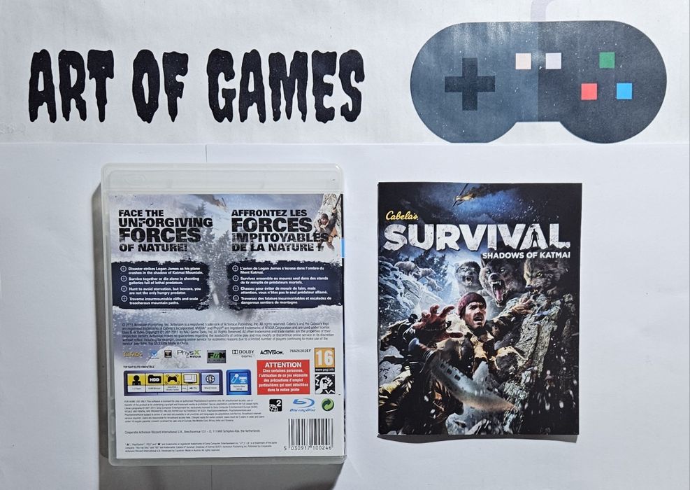 Cabela's Survival Shadows of Katmai Ps3 Playstation 3 Komplet 3xA BDB