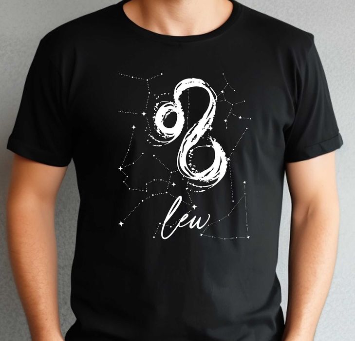 koszulka znak zodiaku lew, koszulka prezent na urodziny