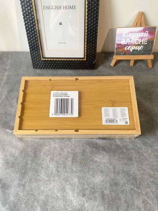 Органайзер для столу з дзеркалом з бамбуку