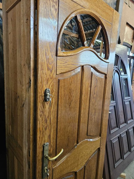 DRZWI Zewnętrzne Dębowe Drewniane Dąb Wejściowe 95x220cm