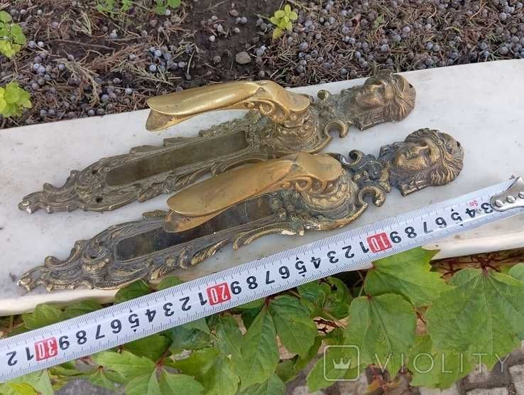 Антикварные Дверные Ручки Бронза Роскошные Нарядные 1500 грамм Франция