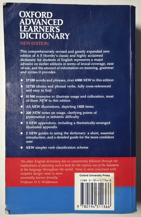 Livro "Oxford Advanced Learner's Dictionary"