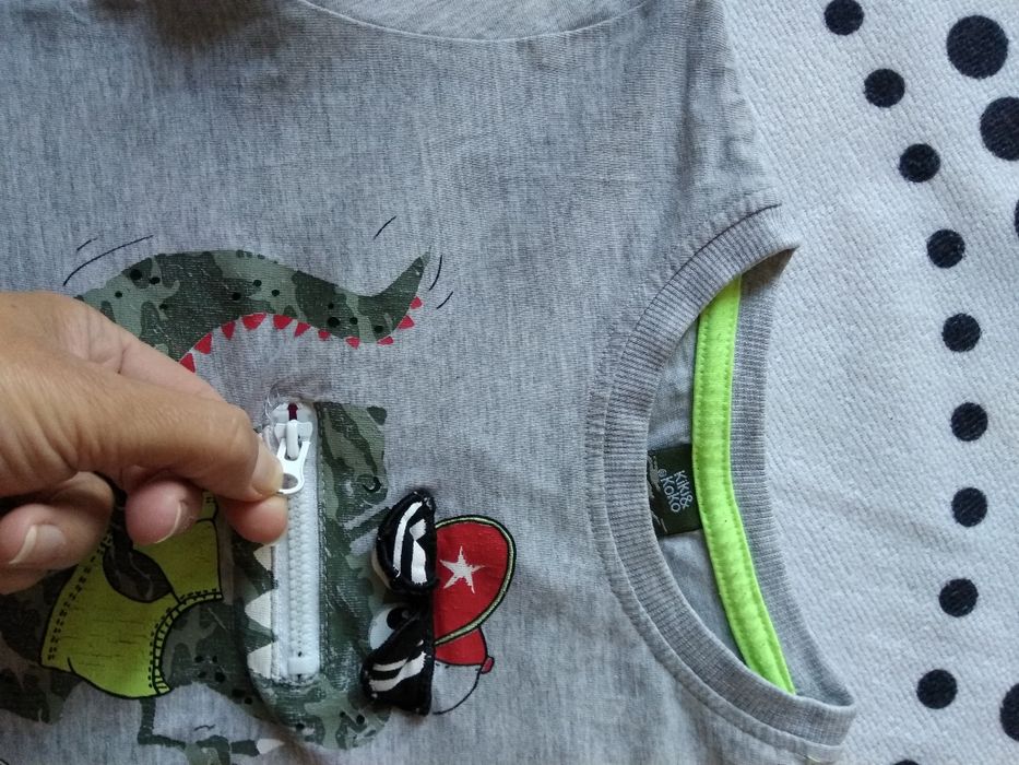 Tshirt szary z dinozaurem 98/104 Kiki&Koko
