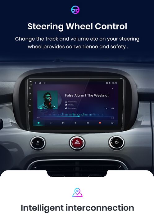 Rádio 9" android Fiat 500x 2014 a 2020 WIFI GPS 2/32GB Novo
