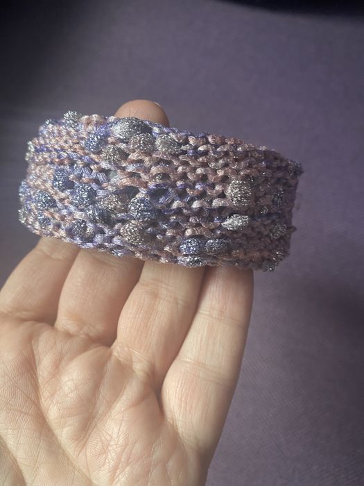 Bransoletka dziergana ręcznie robiona