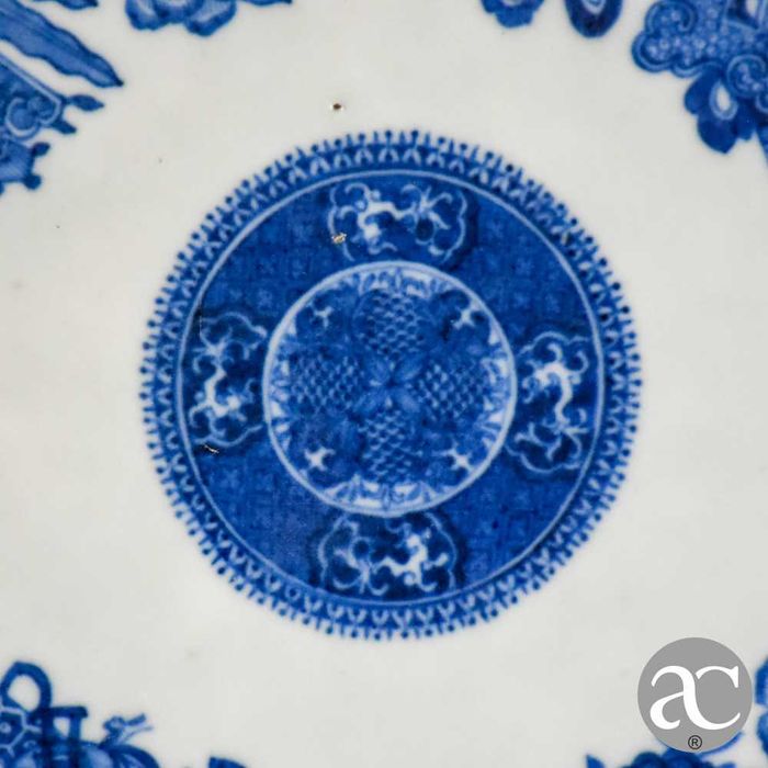 Travessa Porcelana China, Azul e Branco, Período Jiaqing 1796 a 1820