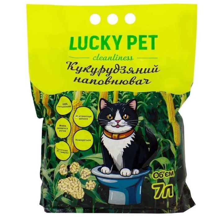 Кукурудзяний наповнювач для туалетів тварин Lucky Pet