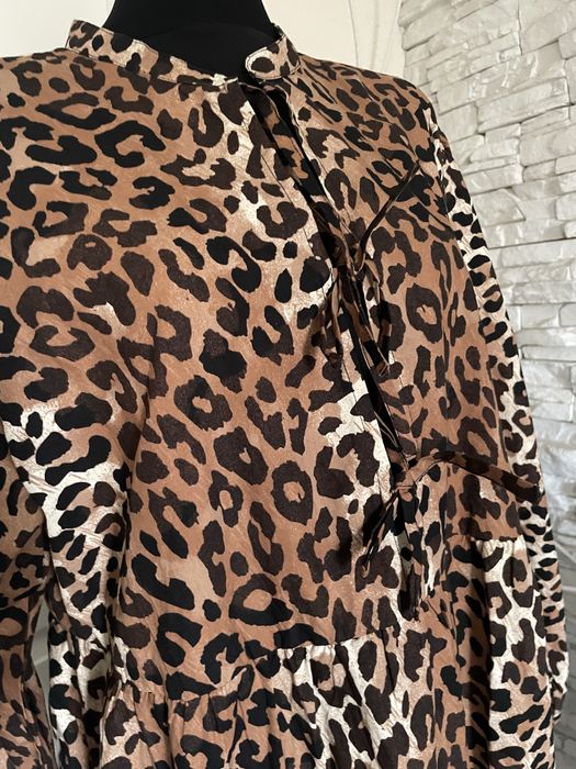 Bawełniana sukienka Bonprix 48/50 panterka, boho, 100% bawełna