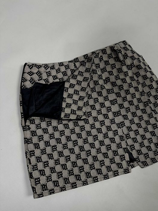 Misbhv Beige Monogram Miniskirt міні спідниця місбіхейв юбка мисбихейв